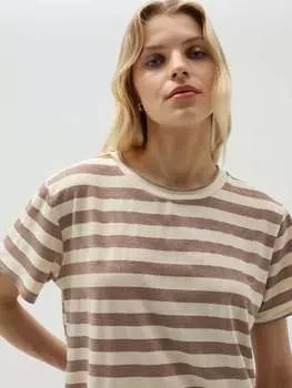 Полосатая футболка с люрексом Hybrid, цвет white/brown