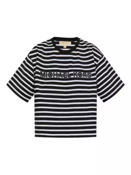 Полосатая футболка с нашивкой-логотипом Michael Michael Kors, черный