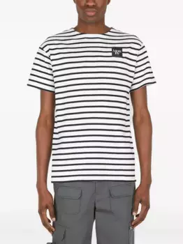 Полосатая футболка с нашивкой-логотипом More Joy, белый