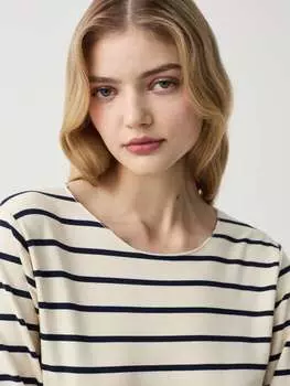 Полосатая футболка с необработанной отделкой Hybrid, цвет blue/white