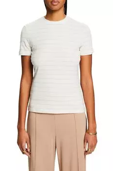 Полосатая футболка с овальным вырезом Esprit, белый