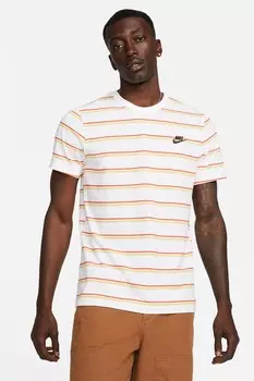 Полосатая футболка с овальным вырезом Nike, белый