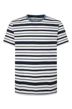 Полосатая футболка с овальным вырезом Pepe Jeans London, белый