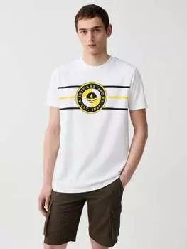 Полосатая футболка с принтом Navigare Sport, цвет optical white