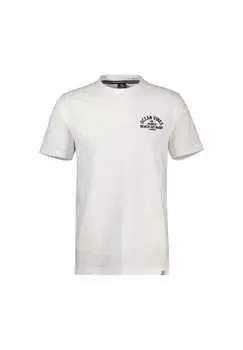 Полосатая футболка с принтом спереди и сзади Lerros, белый