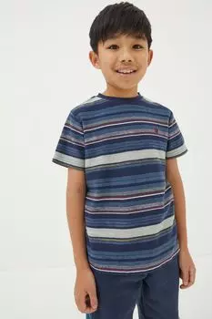 Полосатая футболка с толстым лицом Fat Face, синий