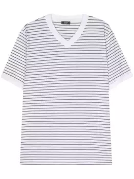 Полосатая футболка с V-образным вырезом Peserico, белый