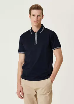 Полосатая футболка с воротником-поло Beymen Collection, синий