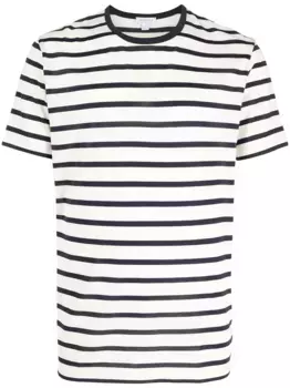 Полосатая футболка Sunspel, белый