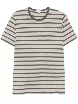 Полосатая футболка Sunspel, нейтральный