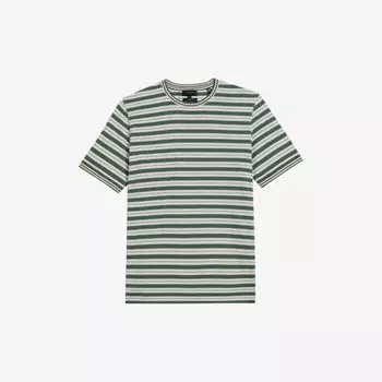 Полосатая футболка Vadell с круглым вырезом из смесового хлопка Ted Baker, хаки