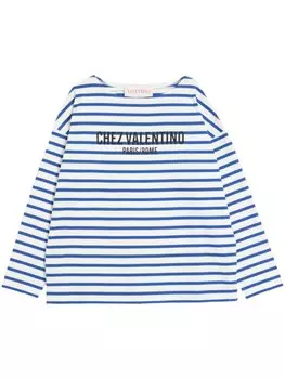 Полосатая футболка Valentino Garavani, синий
