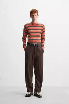 Полосатая футболка x harry lambert ZARA, черный/оранжевый
