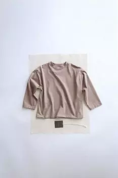 Полосатая футболка ZARA, коричневый