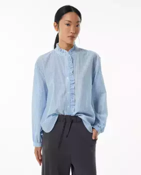 Полосатая хлопковая блузка Sfera, синий