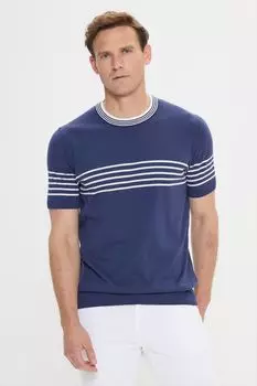 Полосатая хлопковая футболка Ac&Co, белый