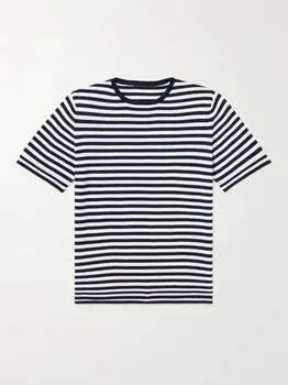 Полосатая хлопковая футболка Anderson & Sheppard, нави