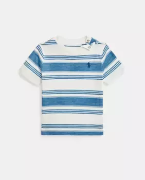 Полосатая хлопковая футболка для мальчика Polo Ralph Lauren, мультиколор