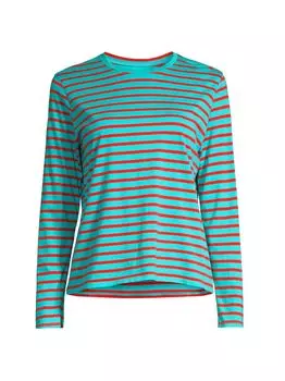 Полосатая хлопковая футболка Frances Valentine, бирюзовый