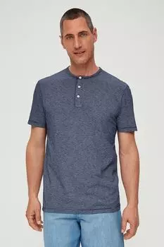 Полосатая хлопковая футболка Henley S Oliver, синий