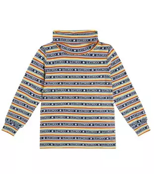 Полосатая хлопковая футболка с длинными рукавами Gucci, разноцветный