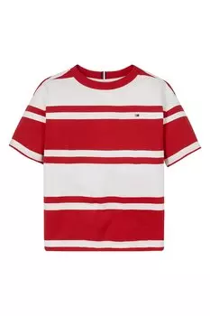 Полосатая хлопковая футболка Tommy Hilfiger, красный