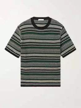 Полосатая хлопковая футболка вязания крючком Mr P., зеленый