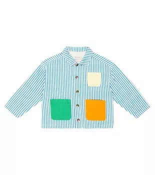 Полосатая хлопковая куртка Bobo Choses, синий