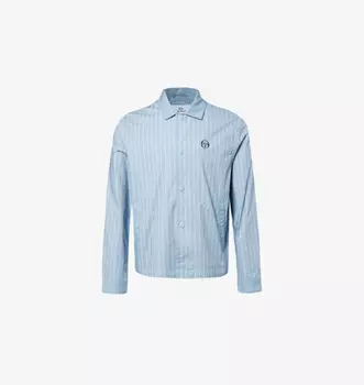 Полосатая хлопковая куртка с вышитым логотипом Colonna Sergio Tacchini, синий