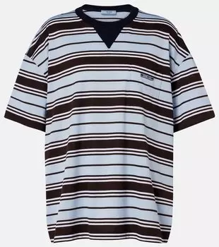 Полосатая хлопковая майка lisle Prada, коричневый