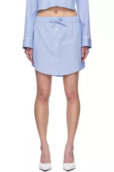 Полосатая хлопковая мини-юбка Moschino Jeans, синий