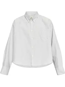 Полосатая хлопковая рубашка AMI Paris, белый