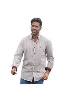 Полосатая хлопковая рубашка Atlas for Men, коричневый