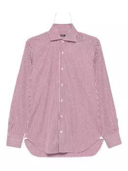 Полосатая хлопковая рубашка Barba, красный