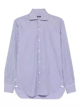 Полосатая хлопковая рубашка Barba, синий