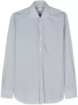 Полосатая хлопковая рубашка Barba, зеленая