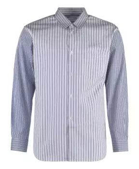 Полосатая хлопковая рубашка Comme Des Garons, синий