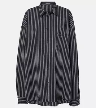 Полосатая хлопковая рубашка Flatground Balenciaga, Black / White