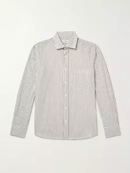 Полосатая хлопковая рубашка HARTFORD, зеленый