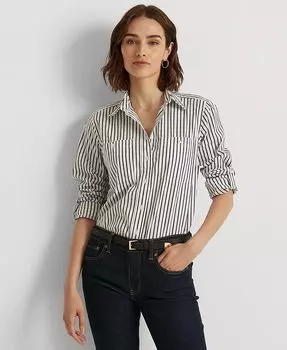 Полосатая хлопковая рубашка Lauren Ralph Lauren, мультиколор