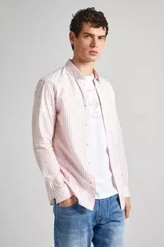Полосатая хлопковая рубашка Pepe Jeans London, белый