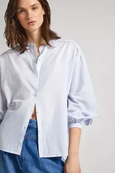 Полосатая хлопковая рубашка Pepe Jeans London, белый