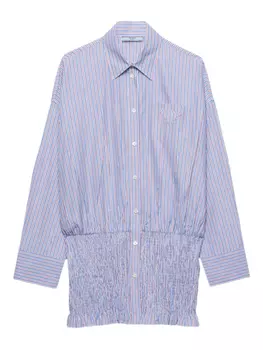 Полосатая хлопковая рубашка Prada, синий
