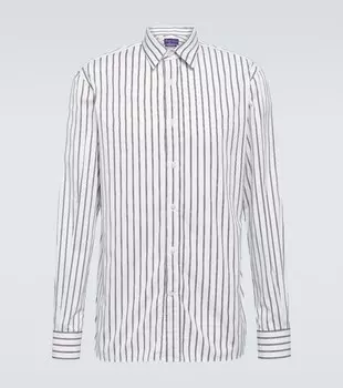 Полосатая хлопковая рубашка Ralph Lauren Purple Label, белый