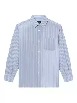 Полосатая хлопковая рубашка Sela A.P.C., синий