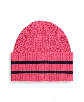 Полосатая хлопковая шапка для больших мальчиков Polo Ralph Lauren, розовый