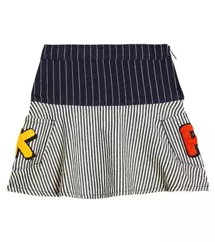 Полосатая хлопковая юбка Kenzo Kids, синий