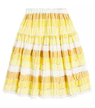 Полосатая хлопковая юбка Paade Mode, желтый