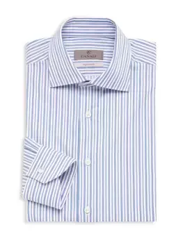 Полосатая классическая рубашка Canali, белый