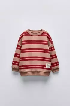 Полосатая кофта с этикеткой ZARA, глина